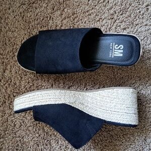 SM New York Black Wedge Shoe